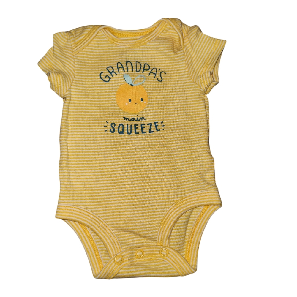 Carter's Yellow Striped Grandpa's Main Squeeze Bodysuit